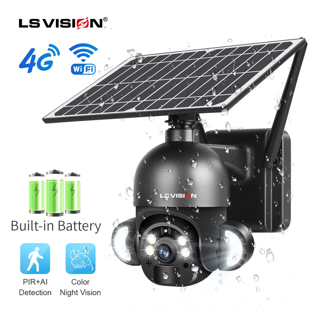LS VISION 4MP WIFI Camera Light with Sim Card Wireless Street Panel for Trail Camera Waterproof Outdoor PTZ 4G Solar CCTV Camera
LS VISION 4MP WIFI Camera Light with Sim Card Wireless Street Panel for Trail Camera Waterproof Outdoor PTZ 4G Solar CCTV Camera