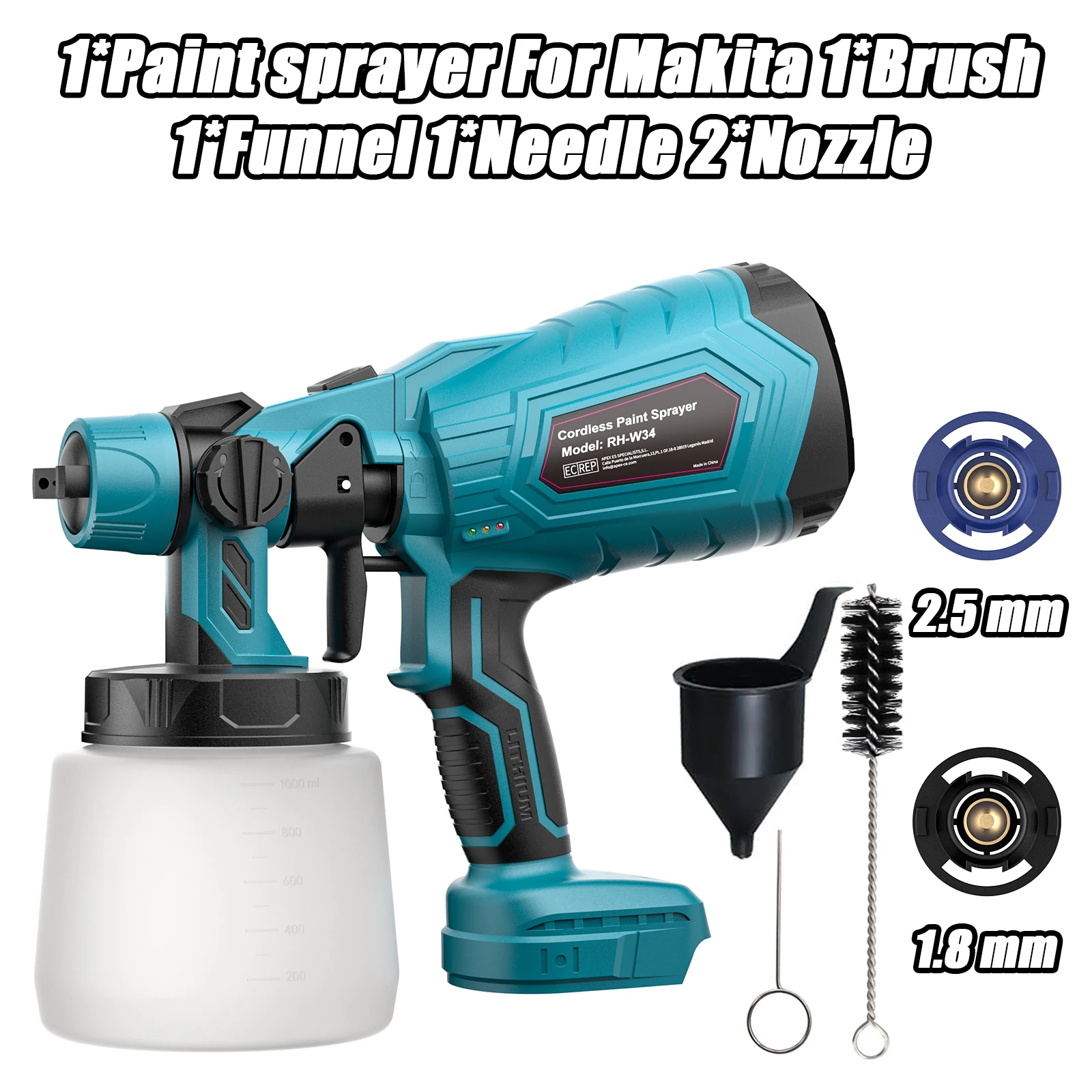Аккумуляторный распылитель краски BATTOOL для Makita BL1830 
Аккумуляторный распылитель краски BATTOOL для Makita BL1830