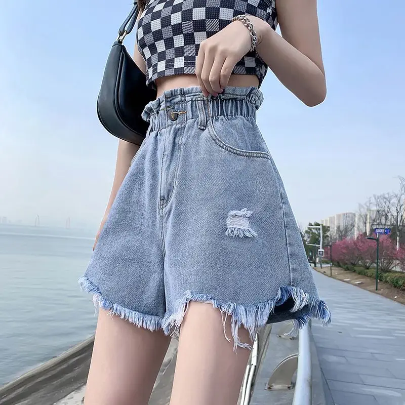 

Women's Denim Shorts Jean Y2k Short Woman Fashion Summer Clothes Korean Style Elegant Pants High Waist Sexy Clothing 2023 Things