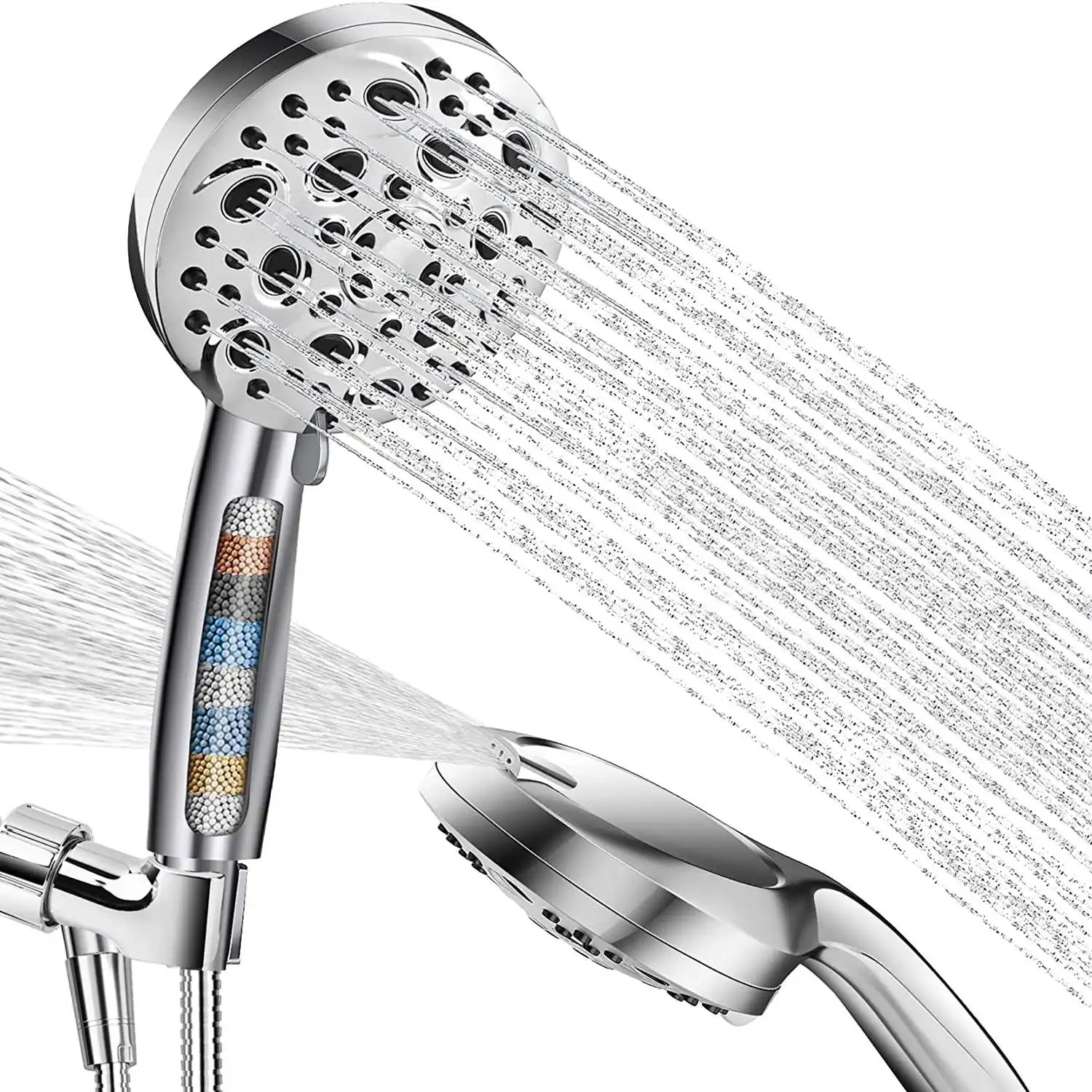 

10 Modes Shower Head with Handheld, Power Wash to Clean Bathroom, 5.04 Inch Rain Showerhead with 80 Inches