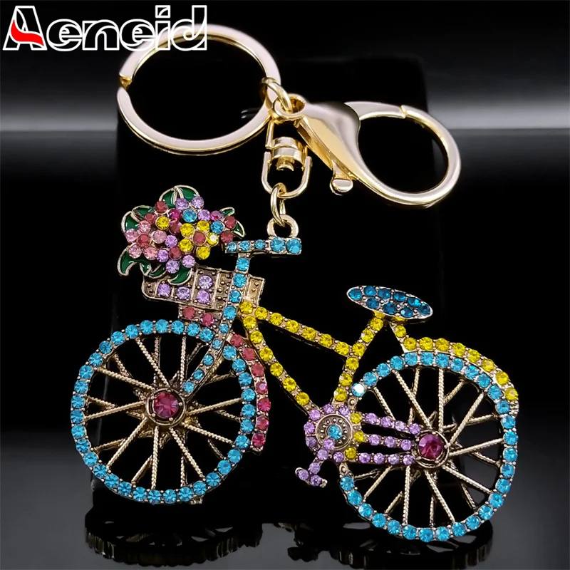 Colorful Crystal Bike Flower Bicycle Key Chain Women Alloy Rhinestone Gold Color Sport Keyring Accessories Jewelry Gift K9439S04 
Colorful Crystal Bike Flower Bicycle Key Chain Women Alloy Rhinestone Gold Color Sport Keyring Accessories Jewelry Gift K9439S04