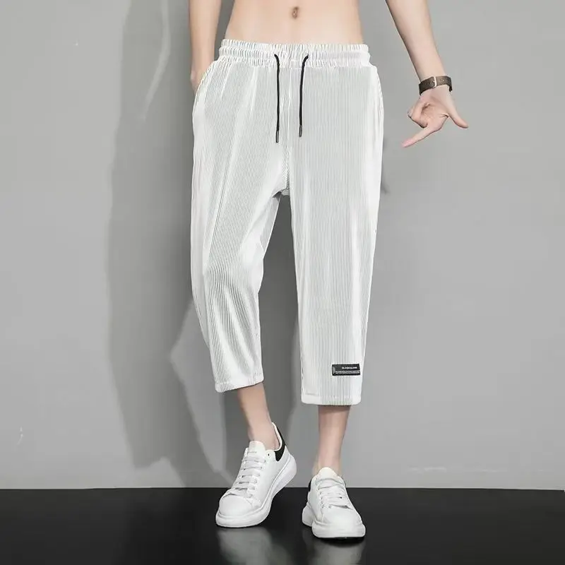 Summer Ice Silk Pants Men Ultra-thin Section Drape 7-Points Pants Solid Color Loose Casual Elastic Quick-dryin Straight Pants
Summer Ice Silk Pants Men Ultra-thin Section Drape 7-Points Pants Solid Color Loose Casual Elastic Quick-dryin Straight Pants