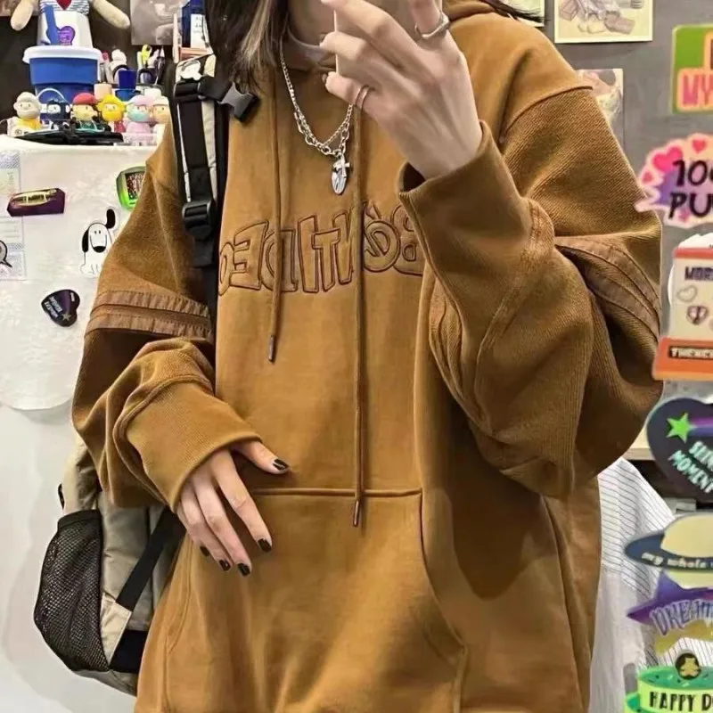 Brown American Retro Letter Print Oversize Hoodie Women Hoodie Autumn Thin Loose Long Sleeve Hoodie Y2k Aesthetic Sweatshirt
Brown American Retro Letter Print Oversize Hoodie Women Hoodie Autumn Thin Loose Long Sleeve Hoodie Y2k Aesthetic Sweatshirt