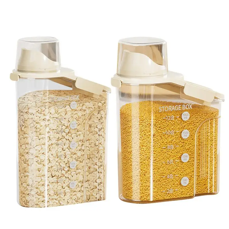Kitchen Supplies Food Storage Bucket 2.4/2kg Portable Moistureproof Storage Tank With Scale Cup Food Bucket Plastic Container
Kitchen Supplies Food Storage Bucket 2.4/2kg Portable Moistureproof Storage Tank With Scale Cup Food Bucket Plastic Container