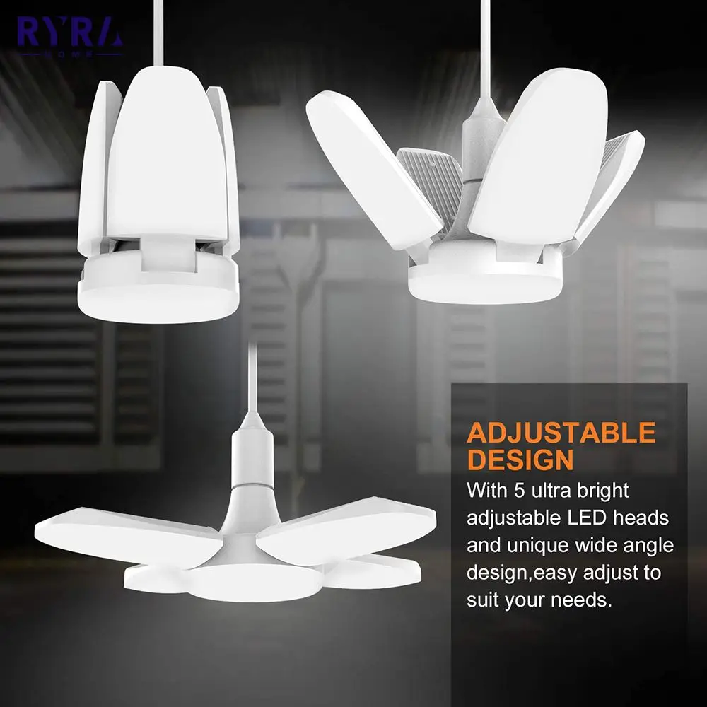 38W Deformable LED Garage Light For Warehouse Workshop Super Bright Ceiling Light 3800LM Led Foldable Fan Blade Light Fashion
38W Deformable LED Garage Light For Warehouse Workshop Super Bright Ceiling Light 3800LM Led Foldable Fan Blade Light Fashion