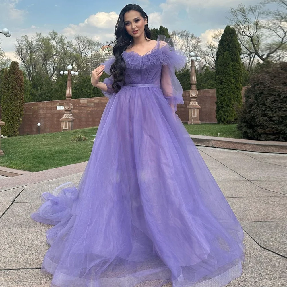 Chic Puffy Off the Shoulder Prom Dresses Ruffles V Neck Boho Graduation Party Gown Pleat Tulle Females Birthday Vestido de novia
Chic Puffy Off the Shoulder Prom Dresses Ruffles V Neck Boho Graduation Party Gown Pleat Tulle Females Birthday Vestido de novia