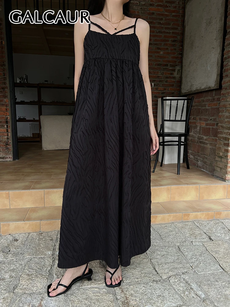 GALCAUR Solid Hollow Out Dresses For Women V Neck Sleeveless Off Shoulder High Waist Loose Folds Casual Camisole Dress Female
GALCAUR Solid Hollow Out Dresses For Women V Neck Sleeveless Off Shoulder High Waist Loose Folds Casual Camisole Dress Female