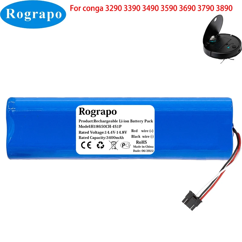 New 14.8V 3400mAh Robot Battery For Cecotec CONGA 3290 3390 3490 3590 3690 3790 3890 Robotic Vacuum Cleaner
New 14.8V 3400mAh Robot Battery For Cecotec CONGA 3290 3390 3490 3590 3690 3790 3890 Robotic Vacuum Cleaner
