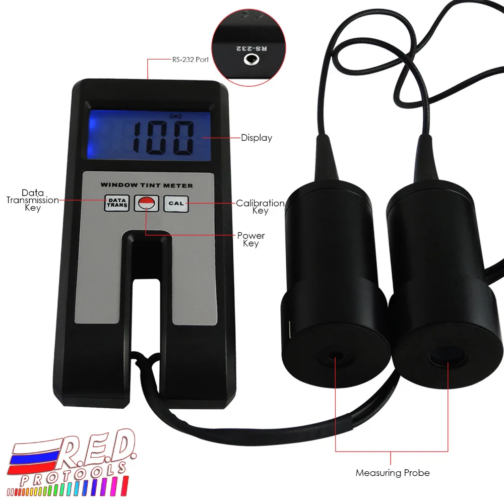 100% Range Glass Plastic Visual Light Transmission 18mm Thickness Continuous Measuring Digital Window Tint Meter with Sensor
100% Range Glass Plastic Visual Light Transmission 18mm Thickness Continuous Measuring Digital Window Tint Meter with Sensor