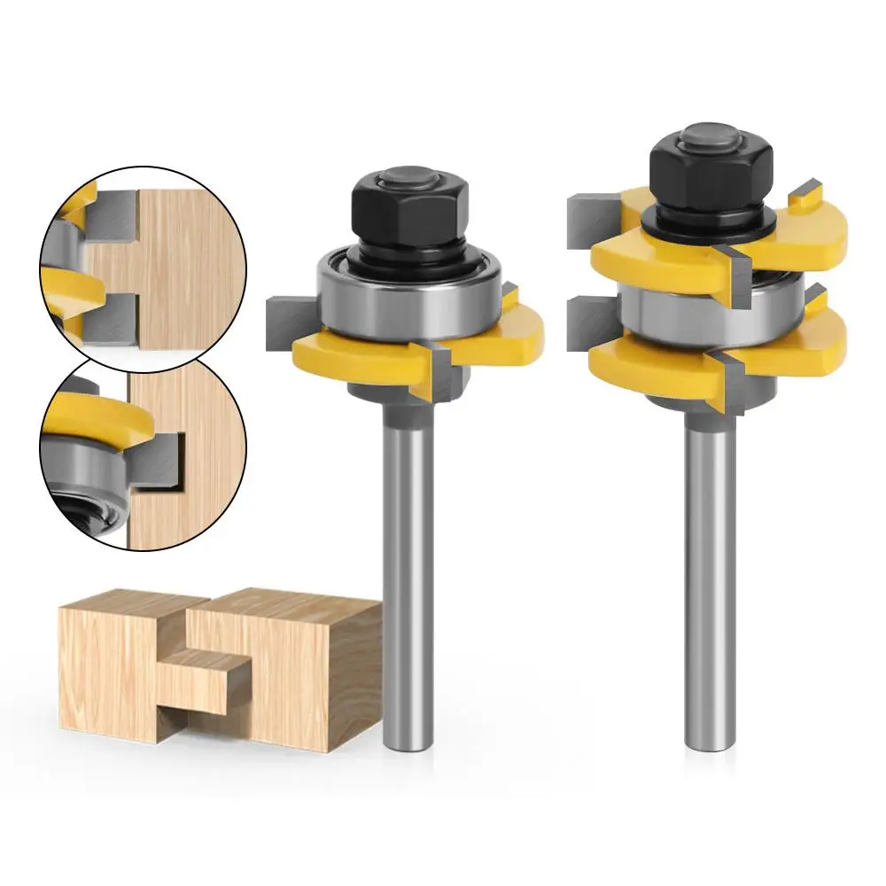 2pcs/set Shank Carbide Tongue and Groove Router Bits for Woodworking with Gaskets Adjustable T Shape Router Bit Set
2pcs/set Shank Carbide Tongue and Groove Router Bits for Woodworking with Gaskets Adjustable T Shape Router Bit Set