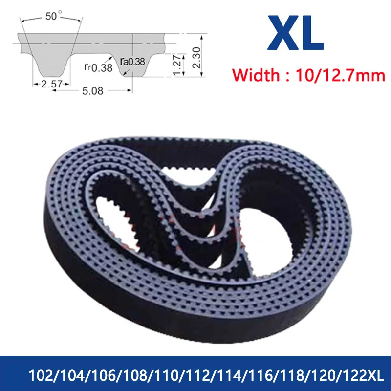 

1pc XL Timing Belt Width 10mm 12.7mm Rubber Closed Loop Synchronous Belt Perimeter 102/104/106/108/110/112/114/116/118/120/122XL