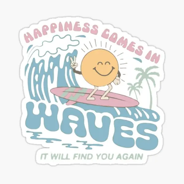Happiness Comes In Waves 5PCS Stickers for Wall Funny Car Print Luggage Decor Kid Background Decorations Cartoon Window 
Happiness Comes In Waves 5PCS Stickers for Wall Funny Car Print Luggage Decor Kid Background Decorations Cartoon Window