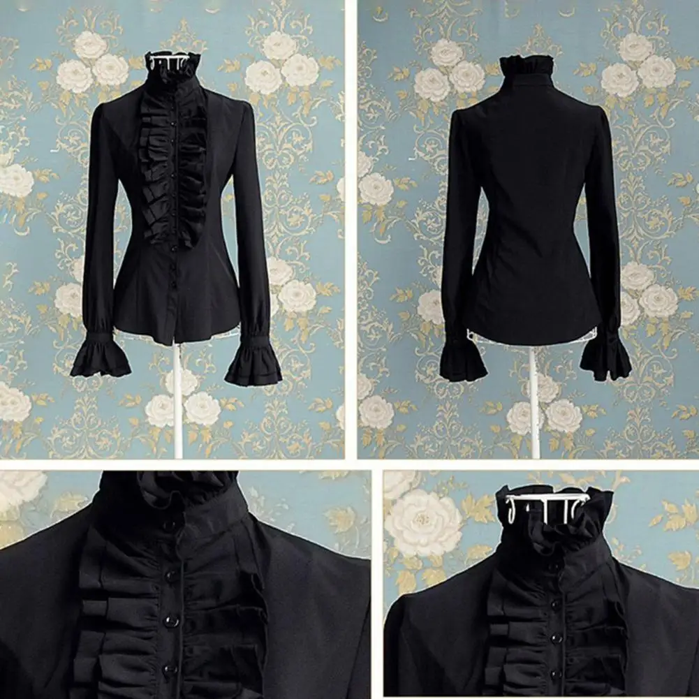Women Polyester Spandex Top Fashionable Women's Retro Ruffle Blouses Slim Fit Breathable Comfortable Tops with Long for Women
Women Polyester Spandex Top Fashionable Women's Retro Ruffle Blouses Slim Fit Breathable Comfortable Tops with Long for Women