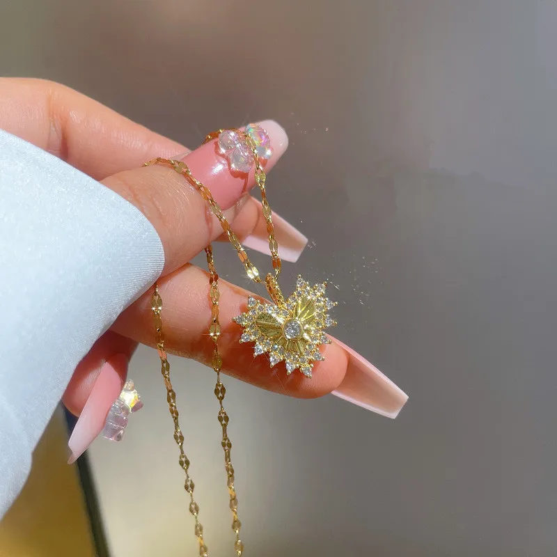 New Inlaid Zircon Gold Colour Love Pendant Necklace For Women Personality Fashion Necklace Wedding Jewelry Birthday Gifts
New Inlaid Zircon Gold Colour Love Pendant Necklace For Women Personality Fashion Necklace Wedding Jewelry Birthday Gifts