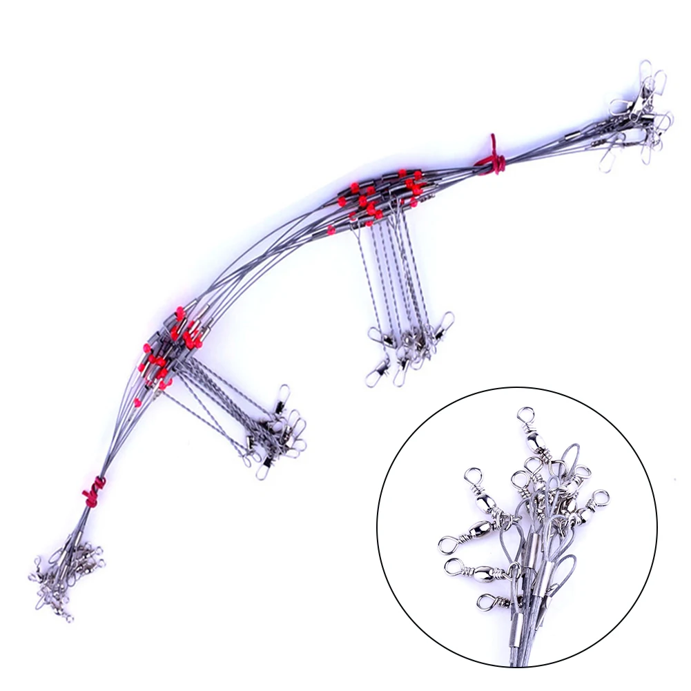 10pcs Fishing Line Steel Wire Leader With Swivel 15.7inch/40cm Bottom Rig Surf Tackle 2Arm Fishing Wire Accessories
10pcs Fishing Line Steel Wire Leader With Swivel 15.7inch/40cm Bottom Rig Surf Tackle 2Arm Fishing Wire Accessories