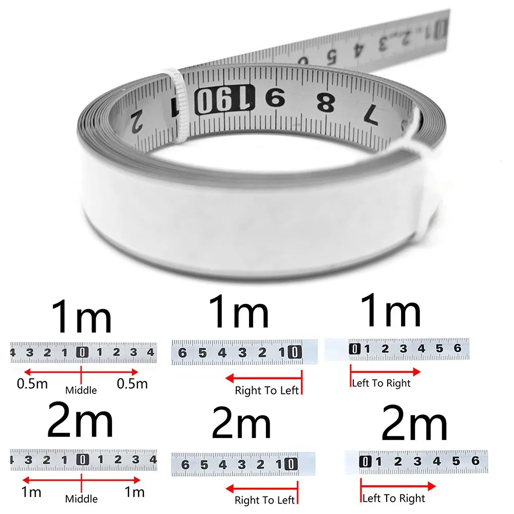 Stainless Steel Miter Track Tape Measure Self Adhesive Metric Scale Ruler 1M/2M For T-track Router Table Saw Woodworking Tool
Stainless Steel Miter Track Tape Measure Self Adhesive Metric Scale Ruler 1M/2M For T-track Router Table Saw Woodworking Tool