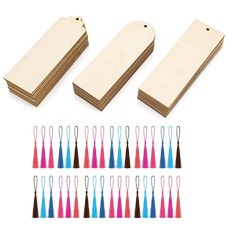 36 PCS Unfinished Bookmarks Blank with Tassals Hole Rectangle-Shaped Hanging Tags for Art DIY Craft Hanging Decorations
36 PCS Unfinished Bookmarks Blank with Tassals Hole Rectangle-Shaped Hanging Tags for Art DIY Craft Hanging Decorations