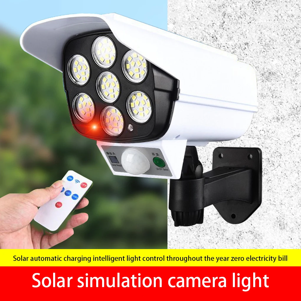 Simulation Camera Light Outdoor Motions Sensor Solar Wall Lamp Remote Control IP65 Waterproof Adjustable Garden Lighting
Simulation Camera Light Outdoor Motions Sensor Solar Wall Lamp Remote Control IP65 Waterproof Adjustable Garden Lighting