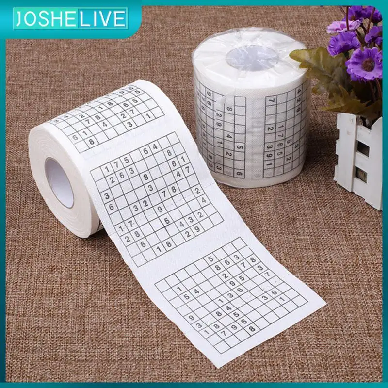 

1/2Roll 2 Ply Novelty Funny Number Sudoku Printed WC Bath Funny Soft Toilet Paper Tissue For Bathroom Supplies Creative Gift