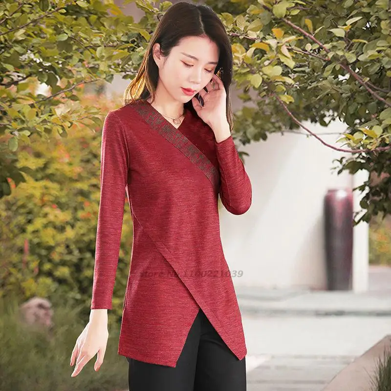 2023 lady casual v neck knitted shirt traditional tang suit oriental vintage thicken shirts chinese tea service hanfu shirts
2023 lady casual v neck knitted shirt traditional tang suit oriental vintage thicken shirts chinese tea service hanfu shirts