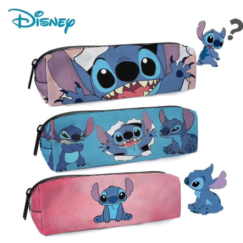 

Disney Stitch Pencil Case Cartoon Figure Lilo & Stitch Pen Bag Students School Supplies Large Pen Eraser Ruler Storage Bag gift