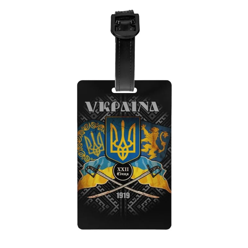 

Custom Day Of Unity Of Ukraine Luggage Tag Privacy Protection Ukrainian Proud Flag Baggage Tags Travel Bag Labels Suitcase