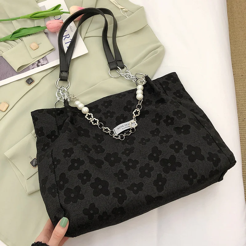 Korean Style Canvas Bag Tote Bag Women's Large-capacity Floral Cloth Bag College Beaded Ornaments Student Cheap Handbag 2023
Korean Style Canvas Bag Tote Bag Women's Large-capacity Floral Cloth Bag College Beaded Ornaments Student Cheap Handbag 2023