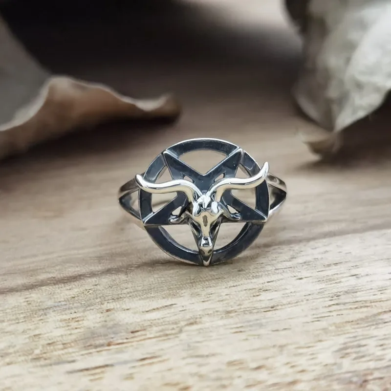 Baphomet Satanic Ring Magic Men Women Punk Gothic Biker Jewelry Mens Finger Rings Gifts for her Wholesale 
Baphomet Satanic Ring Magic Men Women Punk Gothic Biker Jewelry Mens Finger Rings Gifts for her Wholesale