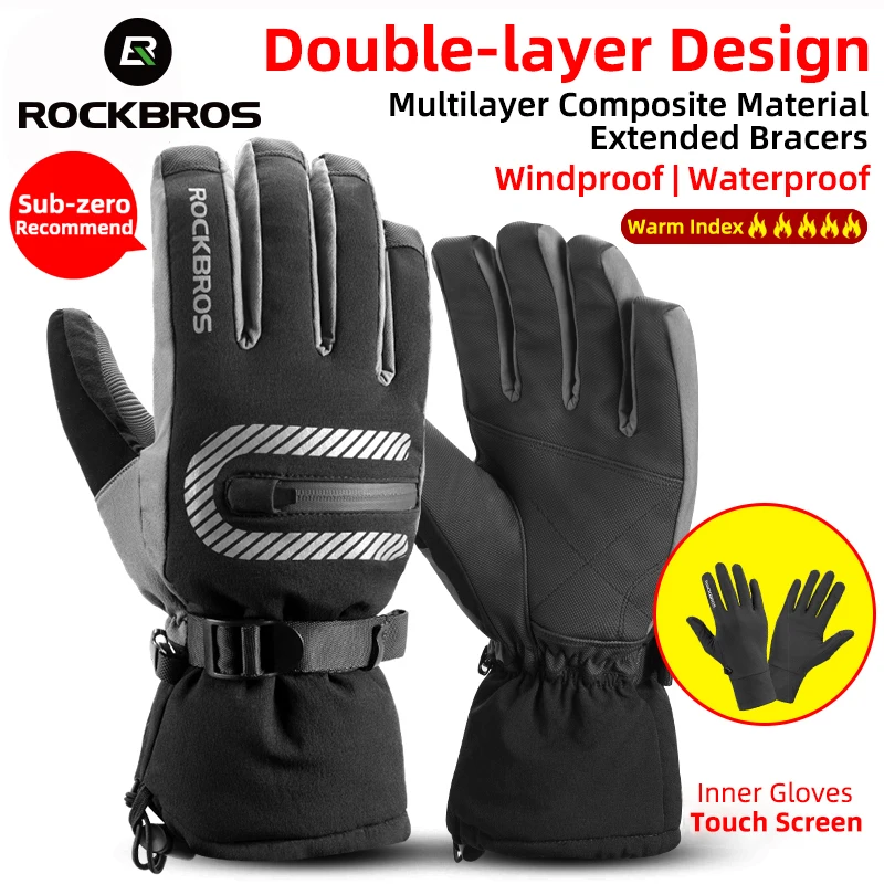 Rockbros wholesale Waterproof Ski Gloves Winter Windproof Snowmobile Snowboard Gloves Snow Snowboarding girls Skiing Gloves S171
Rockbros wholesale Waterproof Ski Gloves Winter Windproof Snowmobile Snowboard Gloves Snow Snowboarding girls Skiing Gloves S171