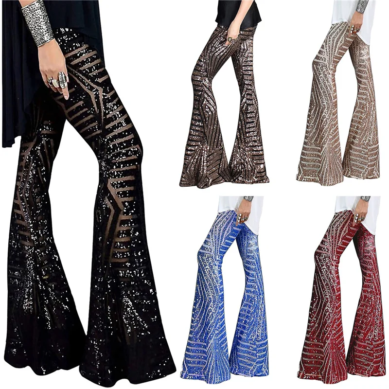 Women Loose Straight Wide-leg Pants, Adults Casual High-waisted Sequins Trousers (Black, Apricot, Brown, Red, Blue), S/M/L/XL
Women Loose Straight Wide-leg Pants, Adults Casual High-waisted Sequins Trousers (Black, Apricot, Brown, Red, Blue), S/M/L/XL