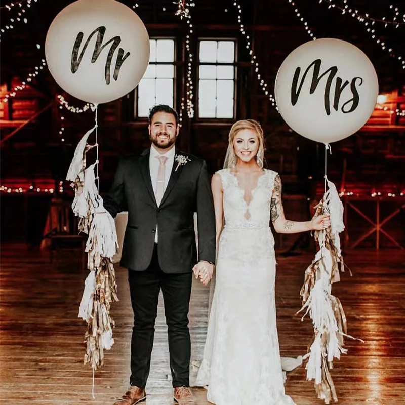 Big 36inch Round Mr & Mrs White Printed Latex Balloon Bride Wedding Party Decoration Valentine's Day Birthday Air Globos Supplie
Big 36inch Round Mr & Mrs White Printed Latex Balloon Bride Wedding Party Decoration Valentine's Day Birthday Air Globos Supplie
