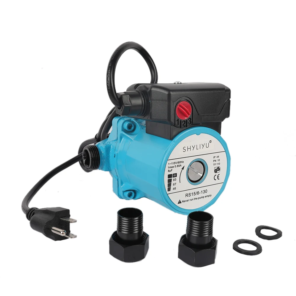 

SHYLIYU RS15/6 3-Speed Hot Water Home Pressure Booster Pump 3/4"Sprinkler Circulation Pump 46/67/93W Shield Heat Circulator Pump