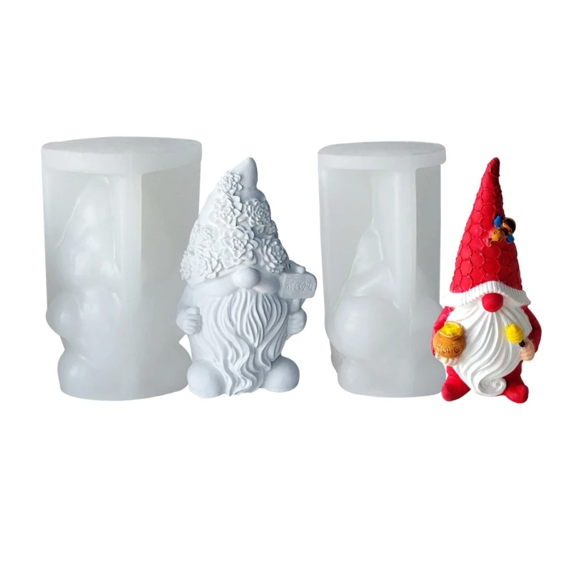 

Faceless Gnome Mold Christmas Candle Mold Santa Claus Gnome Dwarf Silicone Aromatherapy Soap Mould for DIY Making Crafts