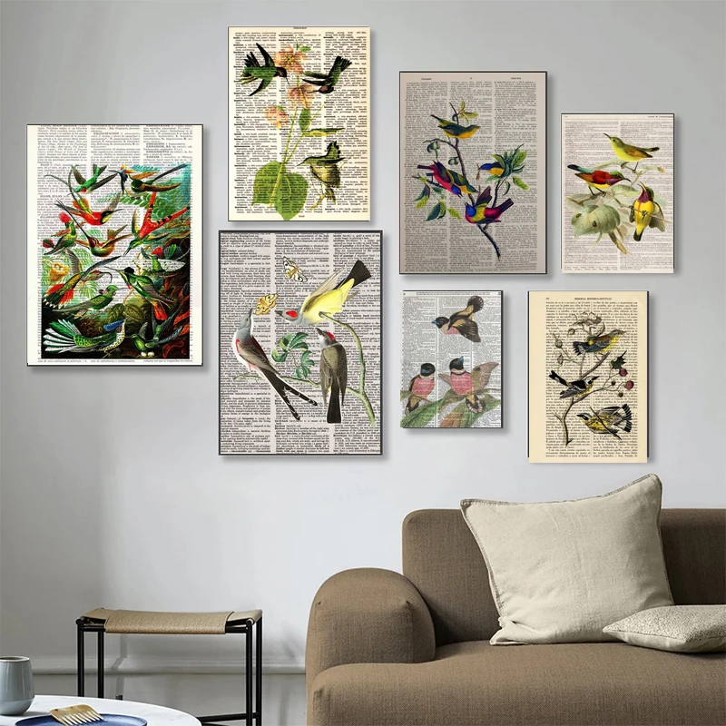 Retro Art Bird Canvas Painting on Tree Branches Illustration on Books Wall Art Animal Poster Living Room Home Decoration Mural
Retro Art Bird Canvas Painting on Tree Branches Illustration on Books Wall Art Animal Poster Living Room Home Decoration Mural