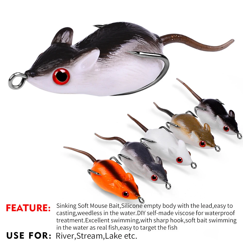 Sinking Mouse Lure 5cm/9g Lifelike Soft Frog Fishing Lures Silicone Soft Baits Artificial Rat Bait Crankbait Bass Fishing
Sinking Mouse Lure 5cm/9g Lifelike Soft Frog Fishing Lures Silicone Soft Baits Artificial Rat Bait Crankbait Bass Fishing