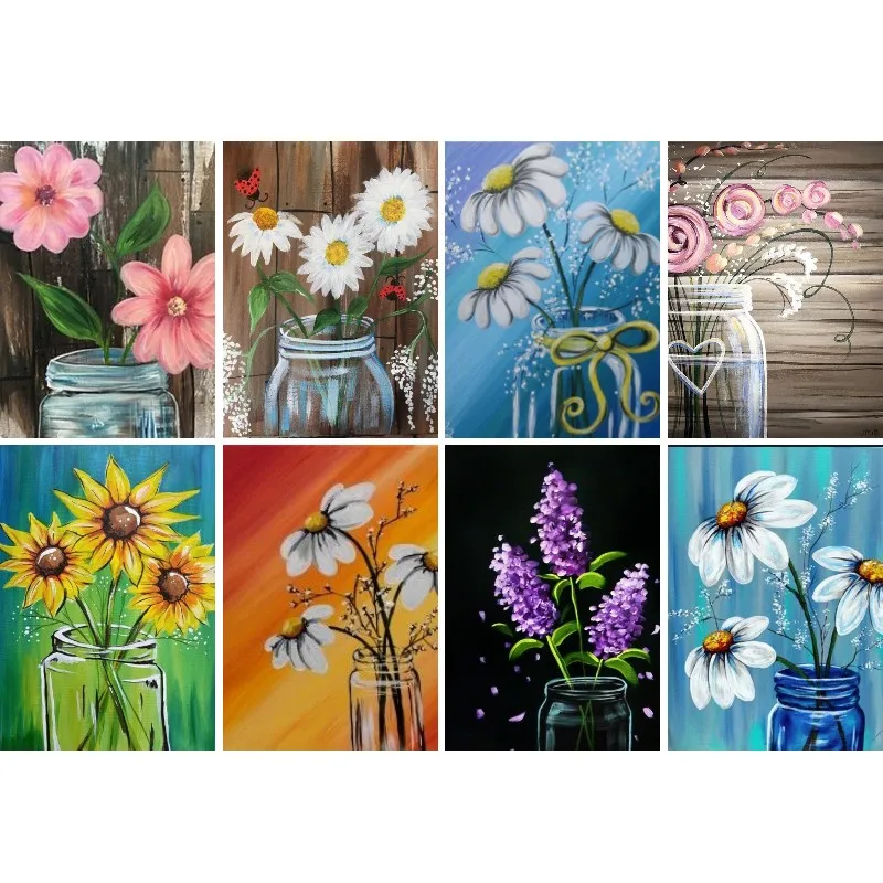 Diy 5d Diamond Painting Daisies Flower in Jar Bottle Mosaic Landscape White Flower Diamond Embroidery Home Decoration Gift
Diy 5d Diamond Painting Daisies Flower in Jar Bottle Mosaic Landscape White Flower Diamond Embroidery Home Decoration Gift