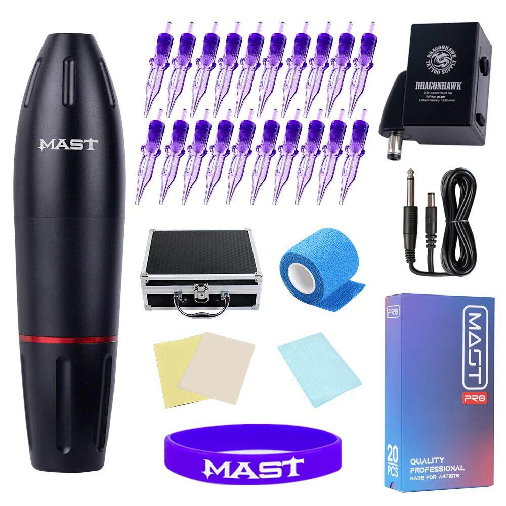 Mast K2 Rotary Pen Machine Tattoo Kit with LCD Rechargeable Battery Supply Permanent Makeup Cartridge Set for Tattoo Artist
Mast K2 Rotary Pen Machine Tattoo Kit with LCD Rechargeable Battery Supply Permanent Makeup Cartridge Set for Tattoo Artist