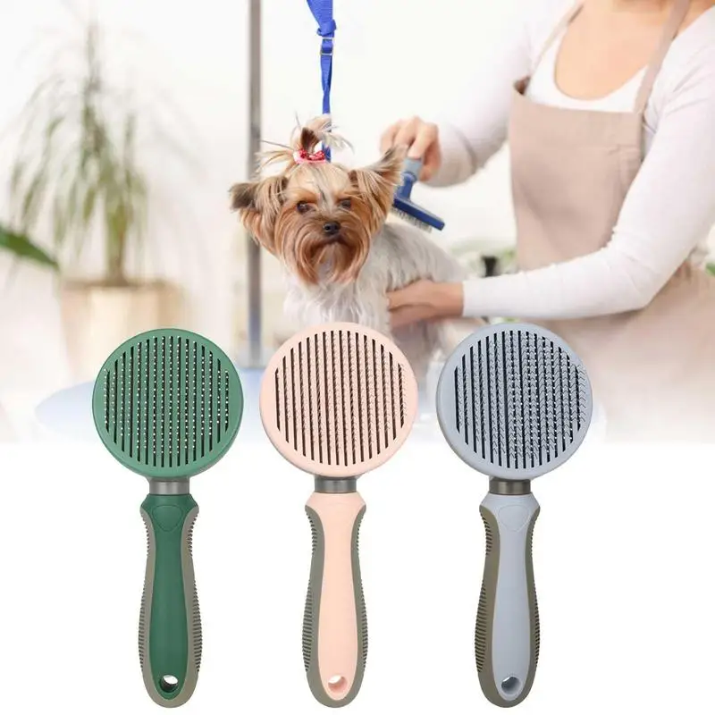 

Pet Grooming Shedding Brush Cat Comb Massage Effective Dematting Comb Cleaning Tool For Massaging & Deshedding Pets Dogs Tools