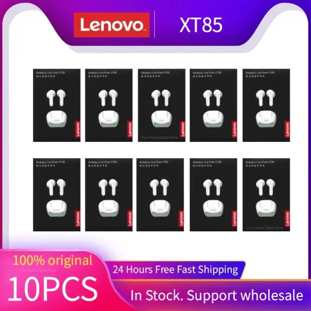 Lenovo XT85 Gaming Wireless Headphones Stereo Low Latency Earbuds Dual Microphone Bluetooth Earphones 5/10 Pieces Wholesale 
Lenovo XT85 Gaming Wireless Headphones Stereo Low Latency Earbuds Dual Microphone Bluetooth Earphones 5/10 Pieces Wholesale