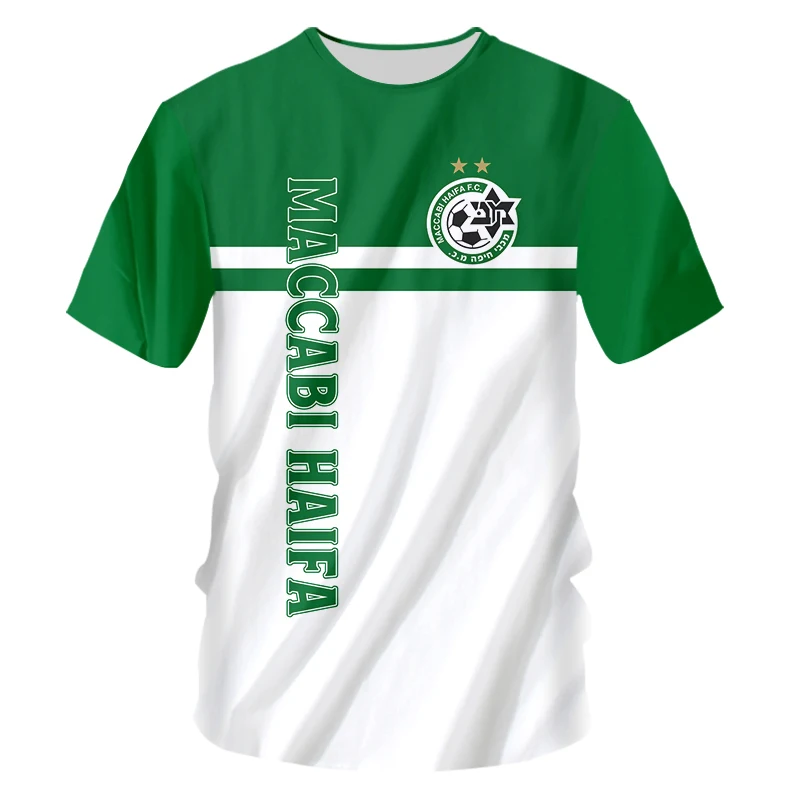Новинка, футболка Maccabi Haifa, футболка с 3D принтом Израиля, футболка большого размера для фанатов, зеленая Футбольная Футболка, Летние повседне... 
Новинка, футболка Maccabi Haifa, футболка с 3D принтом Израиля, футболка большого размера для фанатов, зеленая Футбольная Футболка, Летние повседне...