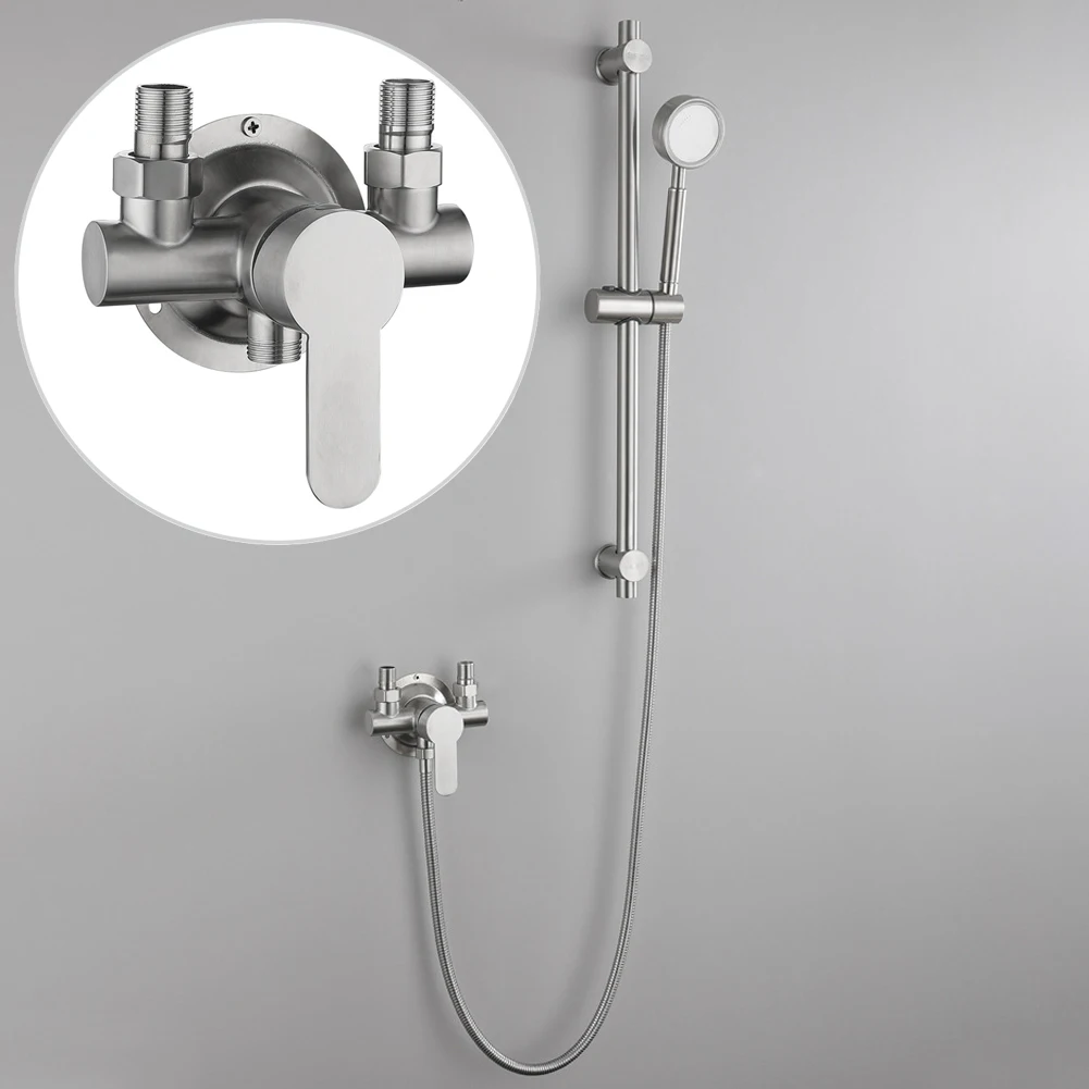 1pc 304 Stainless Steel Shower Faucet Hot And Cold Water Mixer Wall Mounted Metal Handle G1/2inch Thread
1pc 304 Stainless Steel Shower Faucet Hot And Cold Water Mixer Wall Mounted Metal Handle G1/2inch Thread