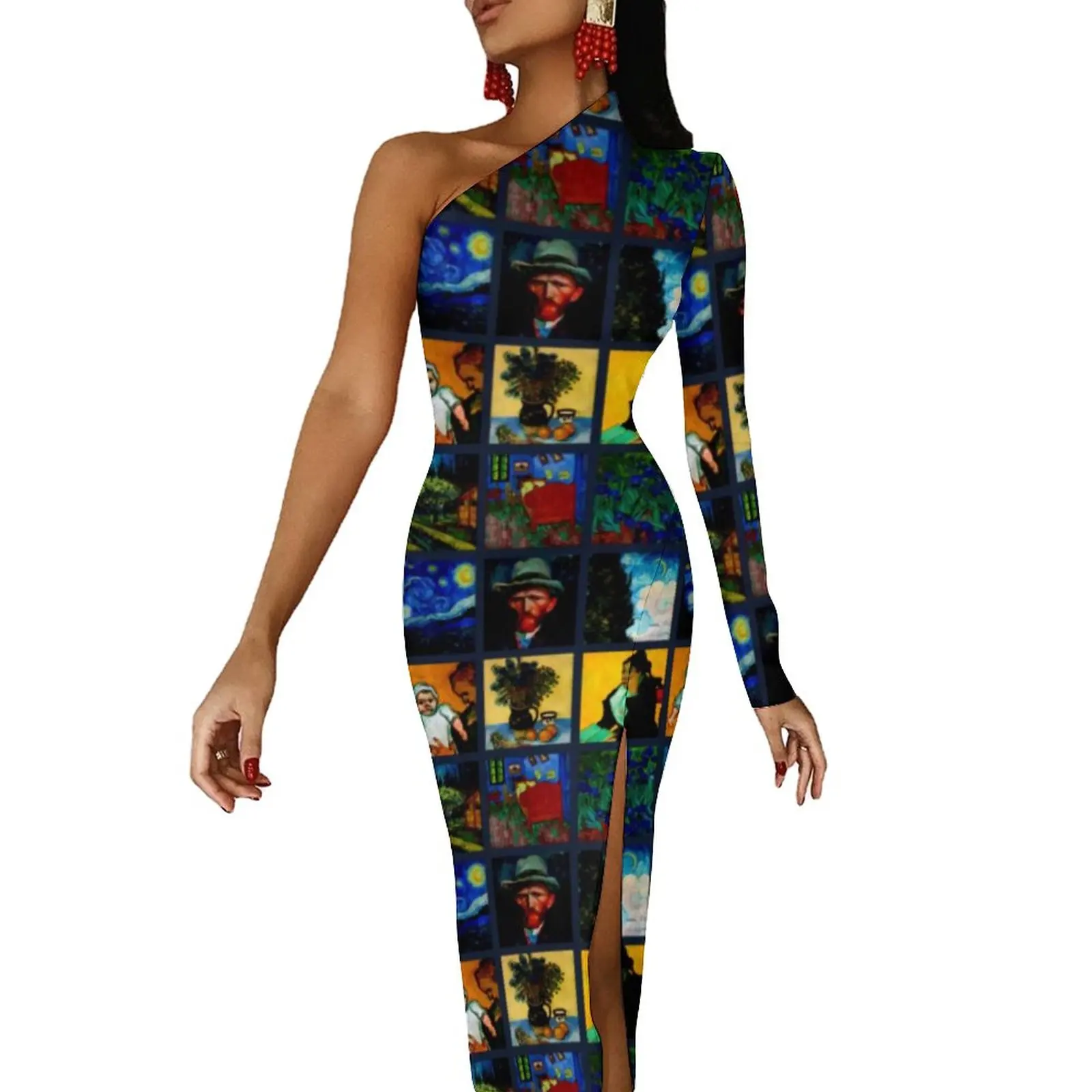Van Gogh Long Dress Female Let Us Crazy Party Maxi Dress Summer Trendy Bodycon Dresses Side Split Design Vestidos
Van Gogh Long Dress Female Let Us Crazy Party Maxi Dress Summer Trendy Bodycon Dresses Side Split Design Vestidos