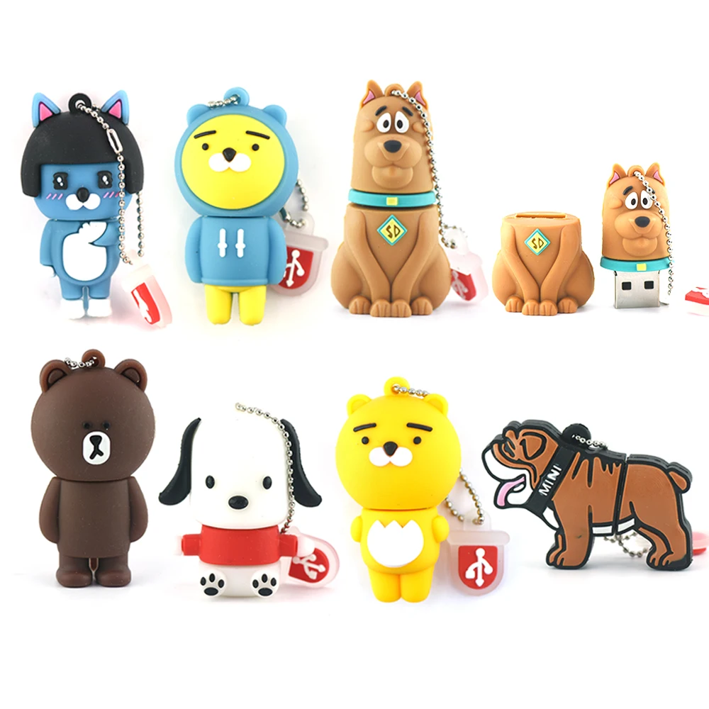 

cartoon puppy U disk animal cute bear high speed 128GB usb flash drive 4GB 8GB 16GB 32GB pen drive 64GB Shar Pei memory stick