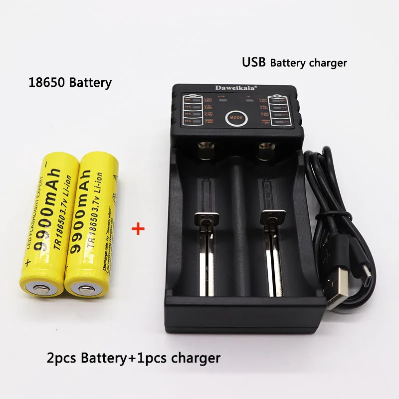 18650 battery 3.7V 9900mAh rechargeable liion battery with charger for Led flashlight batery litio battery+1pcs Charger
18650 battery 3.7V 9900mAh rechargeable liion battery with charger for Led flashlight batery litio battery+1pcs Charger