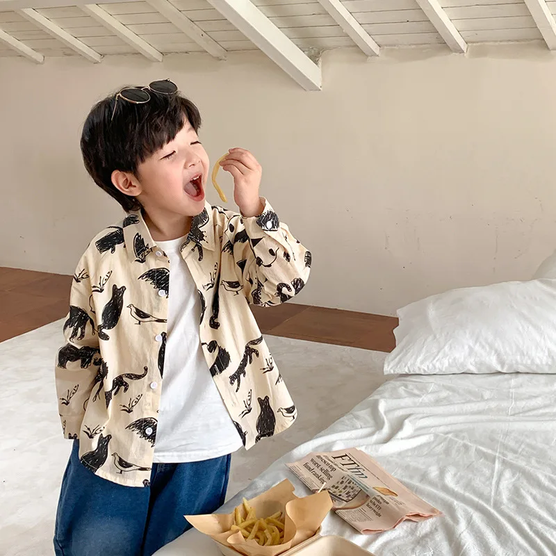 Spring Autumn boys cartoon animal graffiti shirts children fashion cotton casual long sleeve shirt
Spring Autumn boys cartoon animal graffiti shirts children fashion cotton casual long sleeve shirt