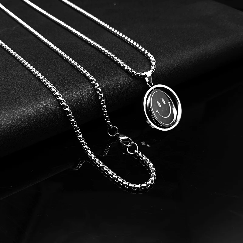XHN Stainless Steel Fashion Hip Hop Necklace for Women Men Jewelry Smiley can be rotated Necklace Punk Necklaces Jewelry
XHN Stainless Steel Fashion Hip Hop Necklace for Women Men Jewelry Smiley can be rotated Necklace Punk Necklaces Jewelry