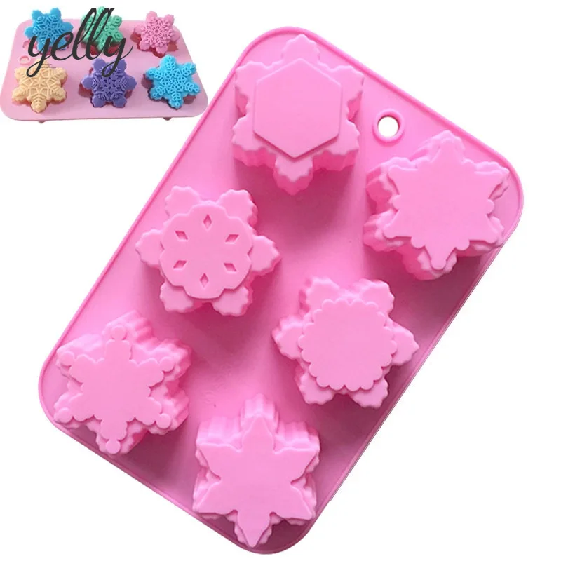 1 Pcs Creative Silicone Snowflake Mould Soap Mold 6-Cavity Christmas DIY Chocolate Cake Baking Tools Kitchen Accessories
1 Pcs Creative Silicone Snowflake Mould Soap Mold 6-Cavity Christmas DIY Chocolate Cake Baking Tools Kitchen Accessories
