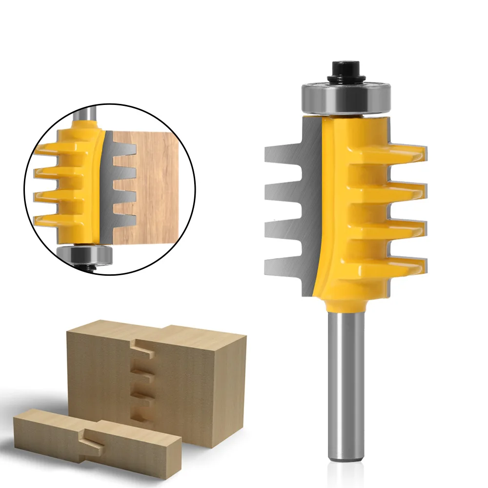 

1PC 8MM Shank Milling Cutter Wood Carving Rail Reversible Finger Joint Glue Router Bit Cone Tenon Woodwork Cutter Power Tools