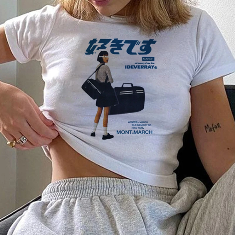 Cute Cartoon Print T-Shirt Y2k Punk Summer Casual Preppy Style Slim Crop Top Vintage Women's Streetwear Sexy Grunge Fairy Tees
Cute Cartoon Print T-Shirt Y2k Punk Summer Casual Preppy Style Slim Crop Top Vintage Women's Streetwear Sexy Grunge Fairy Tees