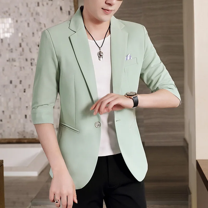HOO 2023 Men's Solid Color Half Sleeve blazer Youth Casual Summer Thin blazer
HOO 2023 Men's Solid Color Half Sleeve blazer Youth Casual Summer Thin blazer